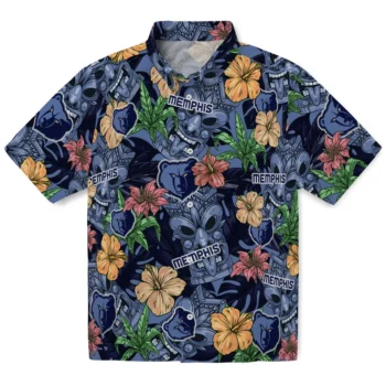 memphis grizzlies tiki jungle blue hawaiian shirts best selling