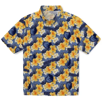 memphis grizzlies hibiscus tropics blue yellow hawaiian shirts best selling