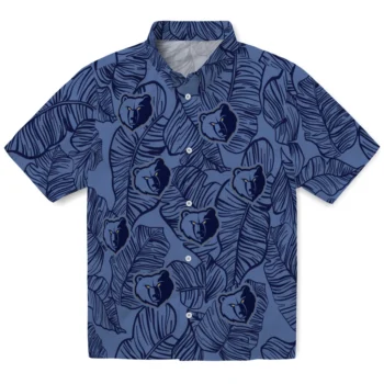 memphis grizzlies leaf outline blue hawaiian shirts best selling