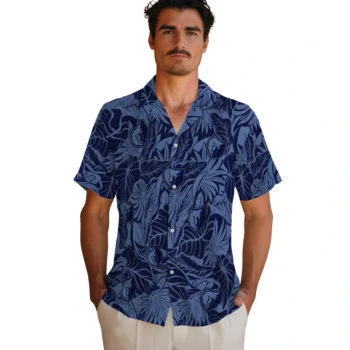 memphis grizzlies monstera layer blue hawaiian shirts fashion forward