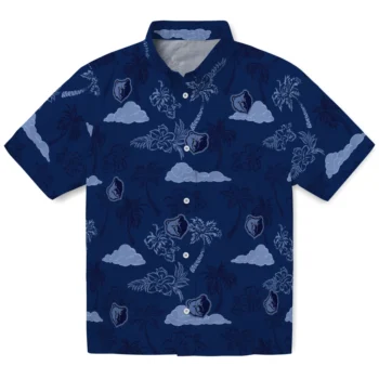 memphis grizzlies palm and clouds blue hawaiian shirts best selling