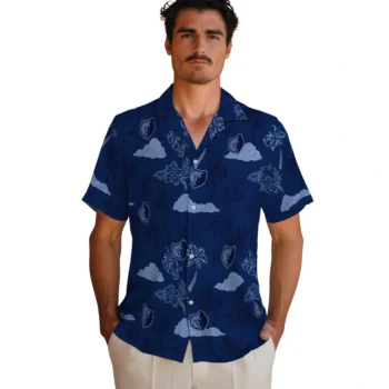 memphis grizzlies palm and clouds blue hawaiian shirts fashion forward