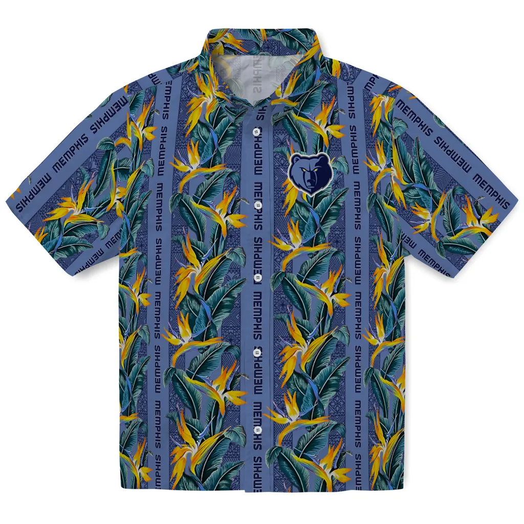Memphis Grizzlies Hawaiian Shirt - Paradise Vines memphis grizzlies paradise vines blue hawaiian shirts best selling
