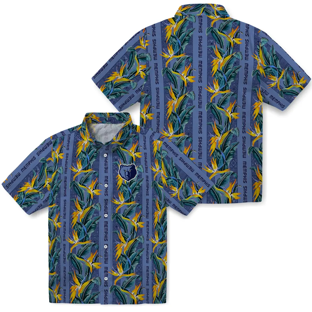 Memphis Grizzlies Hawaiian Shirt - Paradise Vines memphis grizzlies paradise vines blue hawaiian shirts high quality