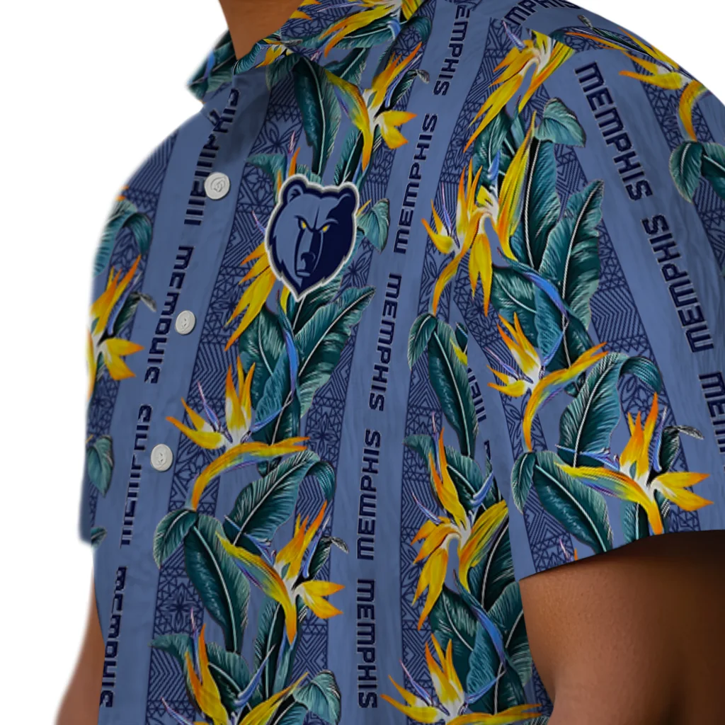 Memphis Grizzlies Hawaiian Shirt - Paradise Vines memphis grizzlies paradise vines blue hawaiian shirts trendy