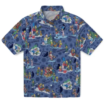 memphis grizzlies simpsons christmas blue hawaiian shirts best selling