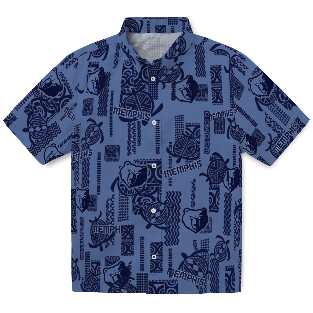 Memphis Grizzlies Hawaiian Shirt - Turtle Lines memphis grizzlies turtle lines blue hawaiian shirts best selling