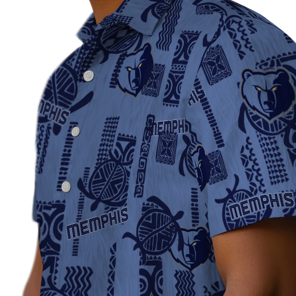 Memphis Grizzlies Hawaiian Shirt - Turtle Lines memphis grizzlies turtle lines blue hawaiian shirts trendy