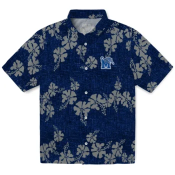 memphis tigers hibiscus petals blue hawaiian shirts best selling