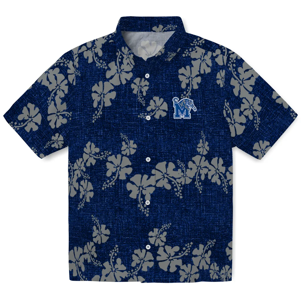 Memphis Tigers Hawaiian Shirt - 50th State Flower memphis tigers hibiscus petals blue hawaiian shirts best selling
