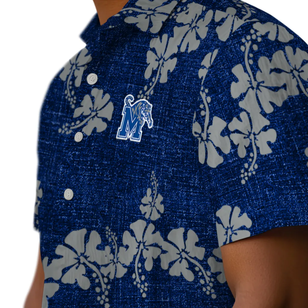 Memphis Tigers Hawaiian Shirt - 50th State Flower memphis tigers hibiscus petals blue hawaiian shirts trendy
