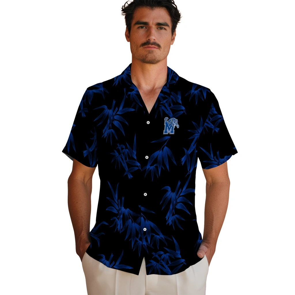 Memphis Tigers Hawaiian Shirt - Bamboo Branches memphis tigers bamboo branches blue black hawaiian shirts fashion forward