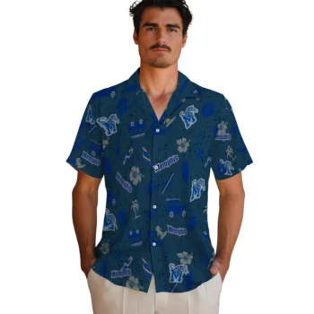 memphis tigers beach vibe navy hawaiian shirts fashion forward