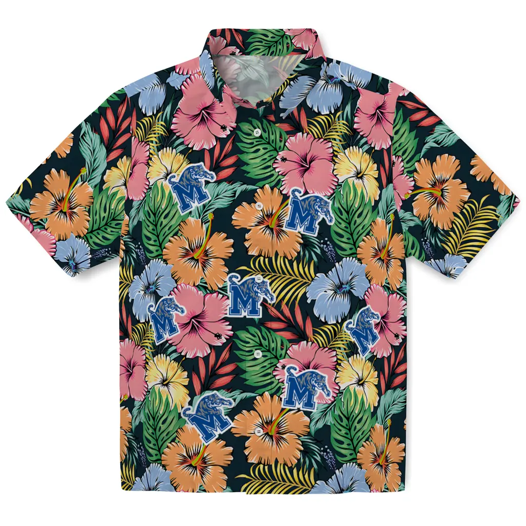 Memphis Tigers Hawaiian Shirt - Brilliant Hibiscus Garden memphis tigers brilliant hibiscus garden hawaiian shirts best selling