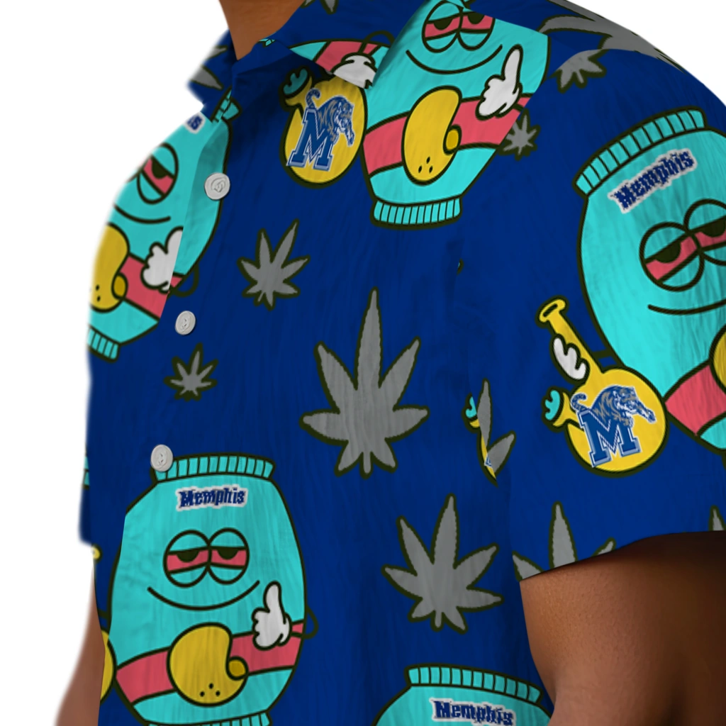 Memphis Tigers Hawaiian Shirt - Chill Vibe memphis tigers bong smile blue hawaiian shirts trendy