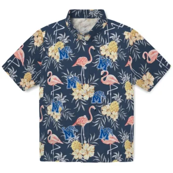 memphis tigers flamingo hibiscus navy hawaiian shirts best selling