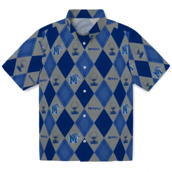 memphis tigers balloon plaid blue hawaiian shirts best selling