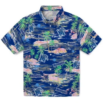 memphis tigers flamingo retreat blue hawaiian shirts best selling