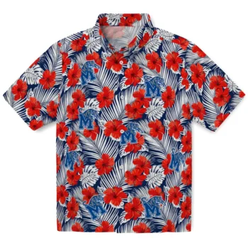 memphis tigers hibiscus fiesta red royal blue hawaiian shirts best selling