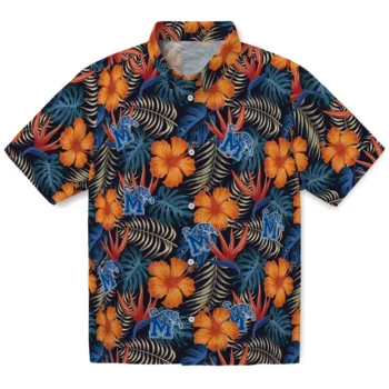 memphis tigers hibiscus foliage hawaiian shirts best selling