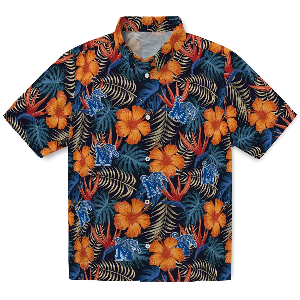 Memphis Tigers Hawaiian Shirt - Hibiscus Foliage memphis tigers hibiscus foliage hawaiian shirts best selling