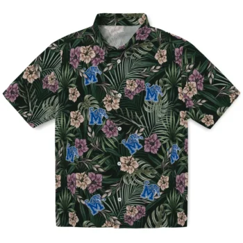 memphis tigers hibiscus leaves pattern green hawaiian shirts best selling