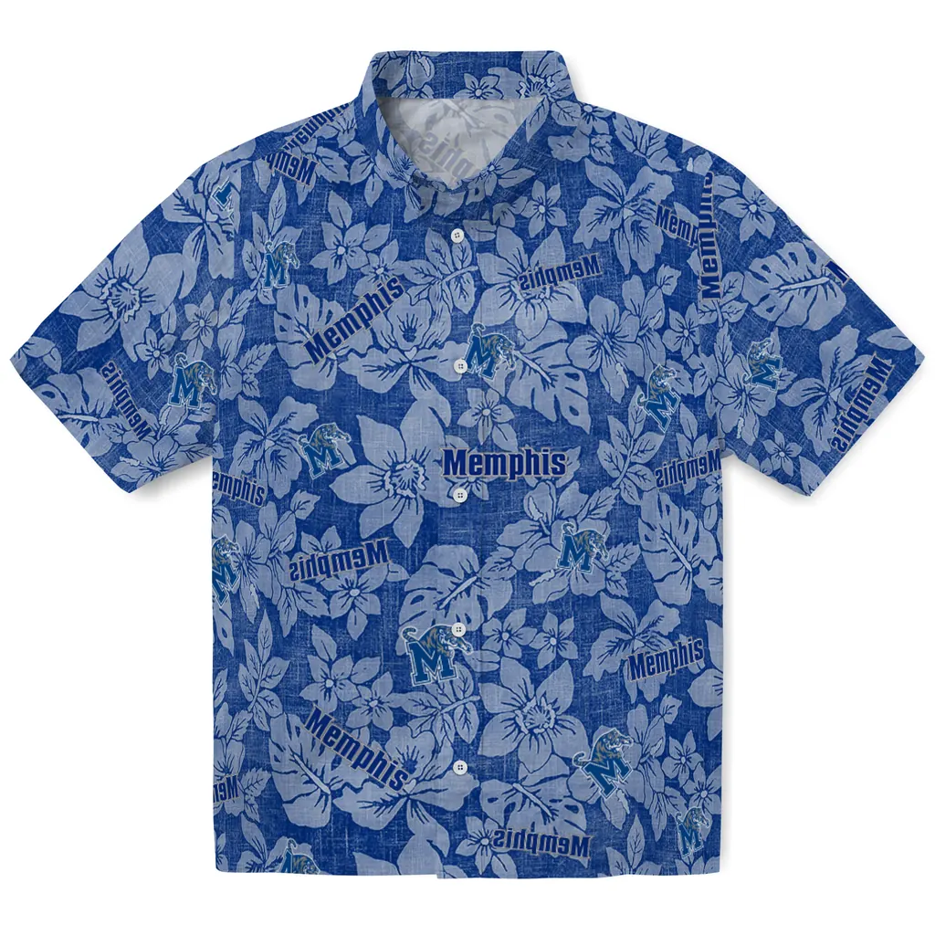 Memphis Tigers Hawaiian Shirt - Hibiscus Oasis memphis tigers hibiscus oasis blue hawaiian shirts best selling