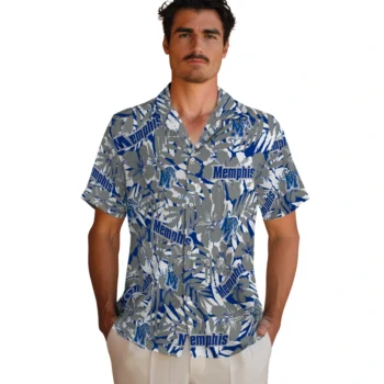 memphis tigers hibiscus overlay hawaiian shirts fashion forward