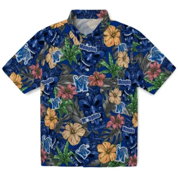 memphis tigers tiki jungle blue hawaiian shirts best selling