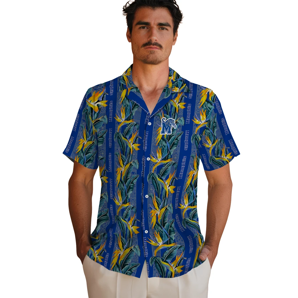 Memphis Tigers Hawaiian Shirt - Paradise Vines memphis tigers paradise vines blue hawaiian shirts fashion forward