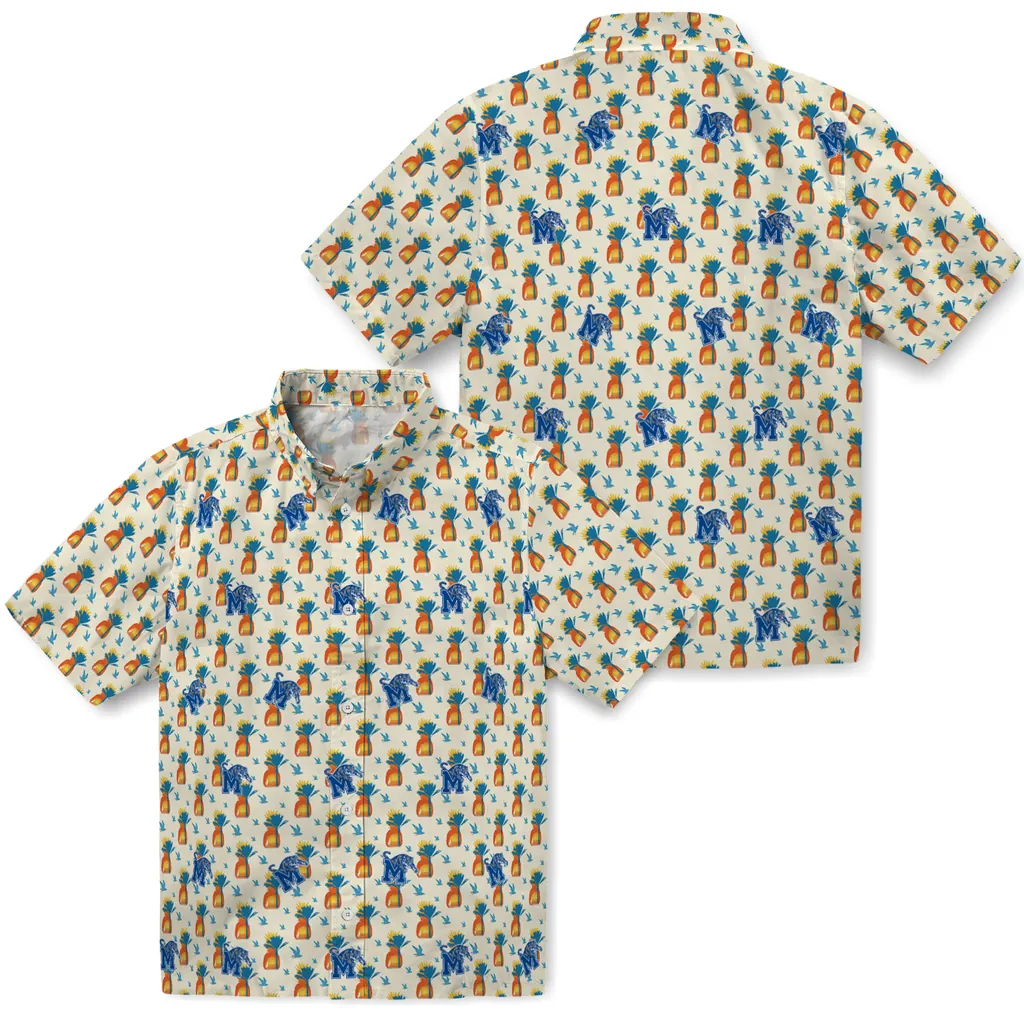 Memphis Tigers Hawaiian Shirt - Pineapple Delight memphis tigers pineapple delight beige hawaiian shirts high quality