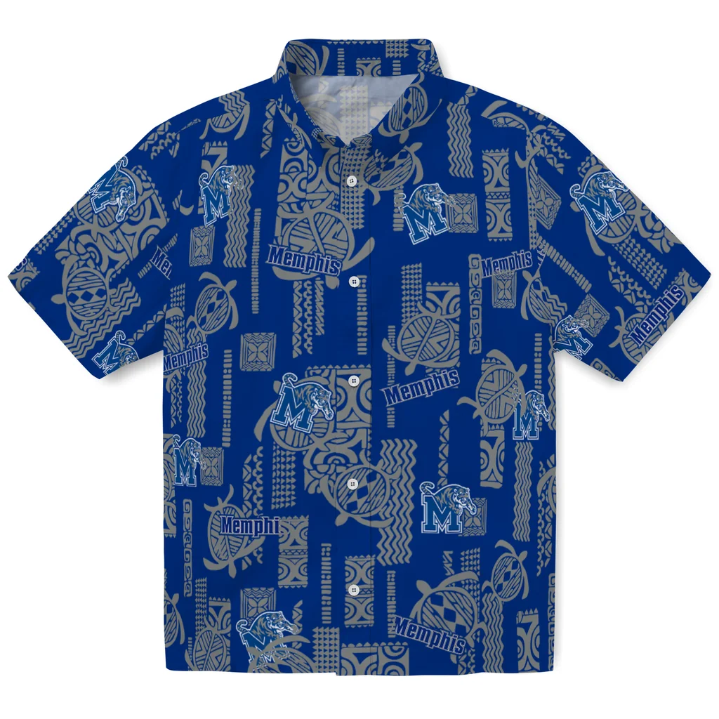 Memphis Tigers Hawaiian Shirt - Turtle Lines memphis tigers turtle lines blue hawaiian shirts best selling