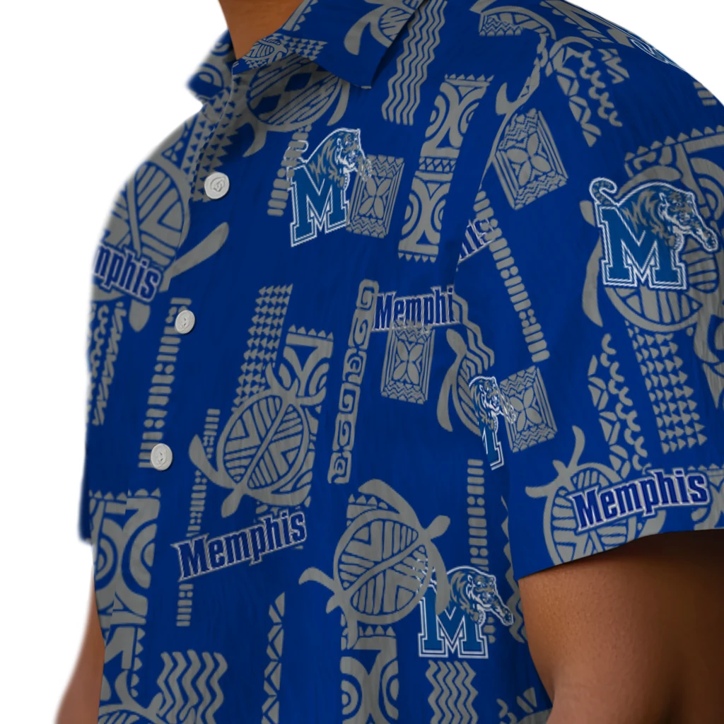 Memphis Tigers Hawaiian Shirt - Turtle Lines memphis tigers turtle lines blue hawaiian shirts trendy