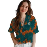 Miami Dolphins Hawaiian Shirt – 50th State Flower