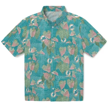 miami dolphins anthurium overlay aqua hawaiian shirts best selling