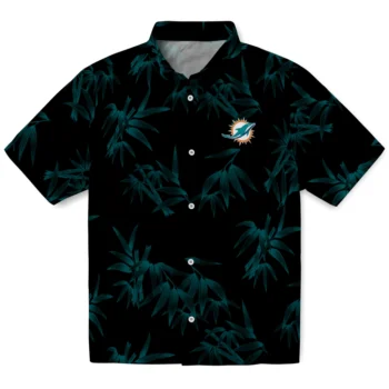 miami dolphins bamboo branches aqua black hawaiian shirts best selling