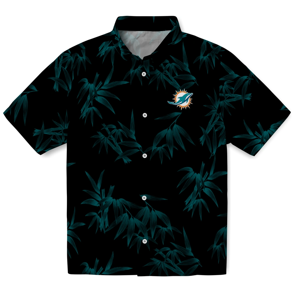 Miami Dolphins Hawaiian Shirt - Bamboo Branches miami dolphins bamboo branches aqua black hawaiian shirts best selling