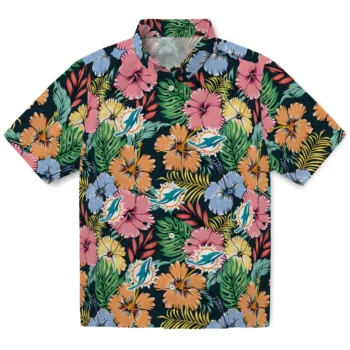 miami dolphins brilliant hibiscus garden hawaiian shirts best selling