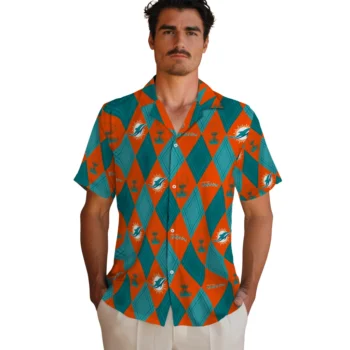 miami dolphins balloon plaid aqua hawaiian shirts fashion forward