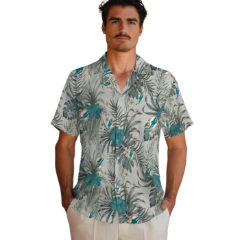 miami dolphins hibiscus designs beige hawaiian shirts fashion forward