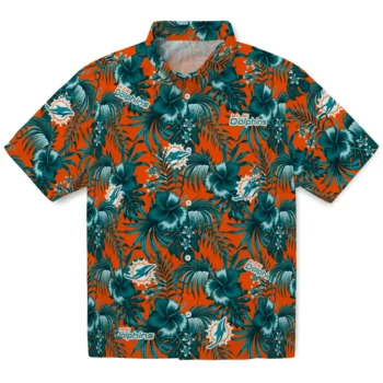 miami dolphins hibiscus exotic aqua hawaiian shirts best selling