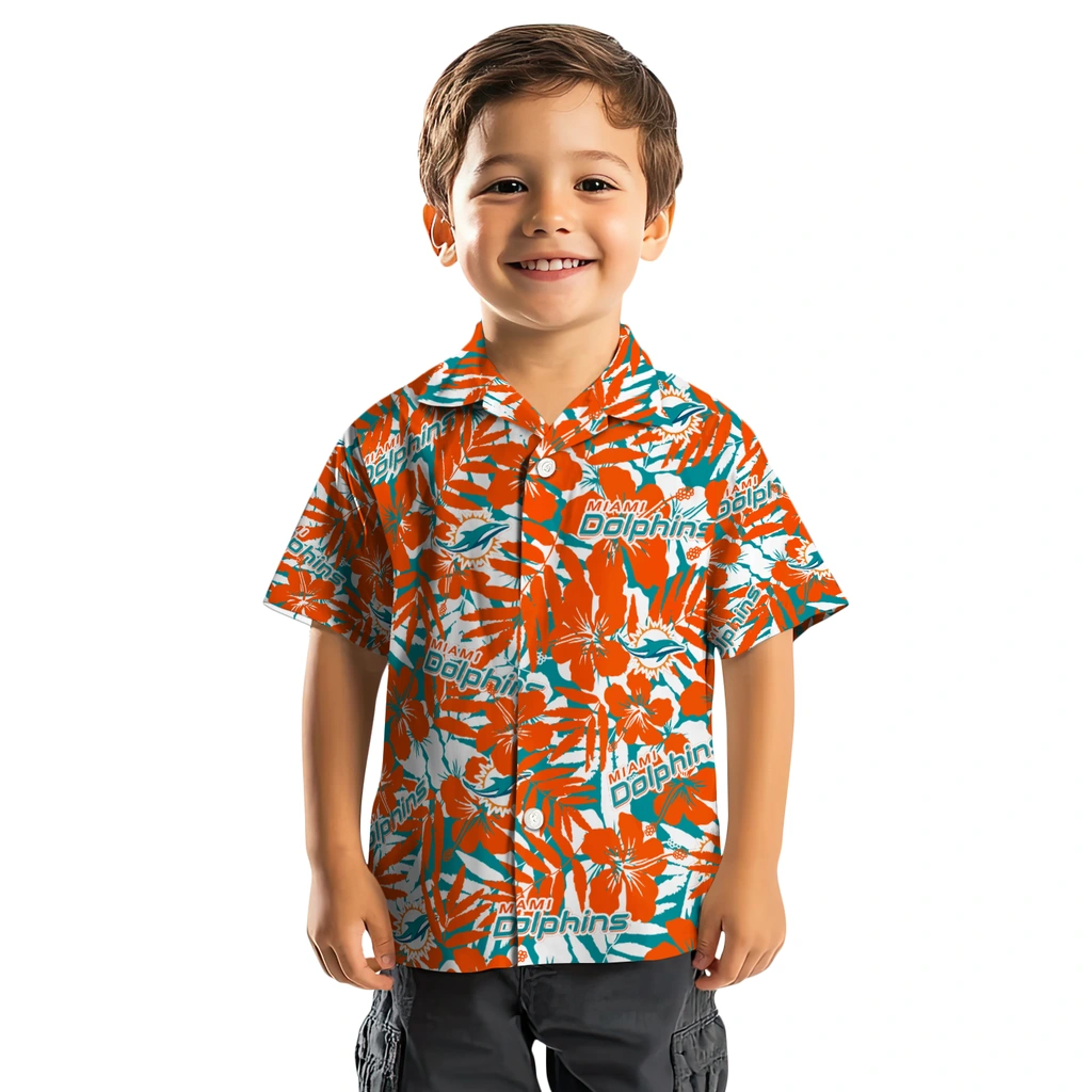 Miami Dolphins Hawaiian Shirt - Hibiscus Overlay miami dolphins hibiscus overlay hawaiian shirts top rated