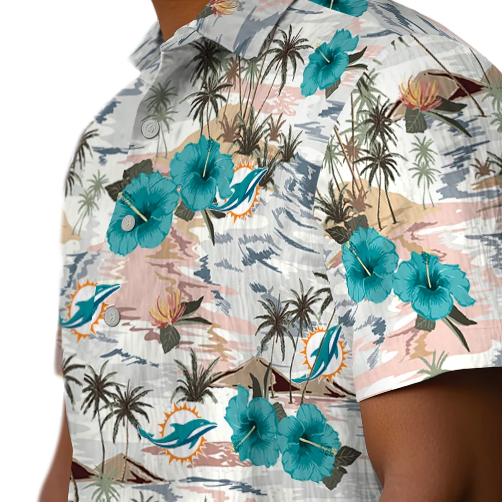 Miami Dolphins Hawaiian Shirt - Hibiscus Seaside miami dolphins hibiscus seaside white hawaiian shirts trendy