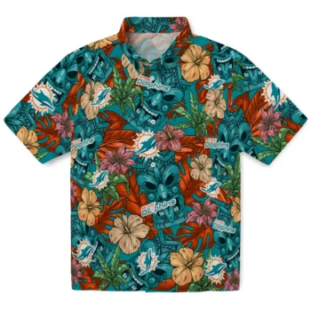 miami dolphins tiki jungle aqua hawaiian shirts best selling