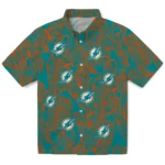 Miami Dolphins Hawaiian Shirt – Leaf Outline