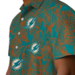 Miami Dolphins Hawaiian Shirt – Leaf Outline