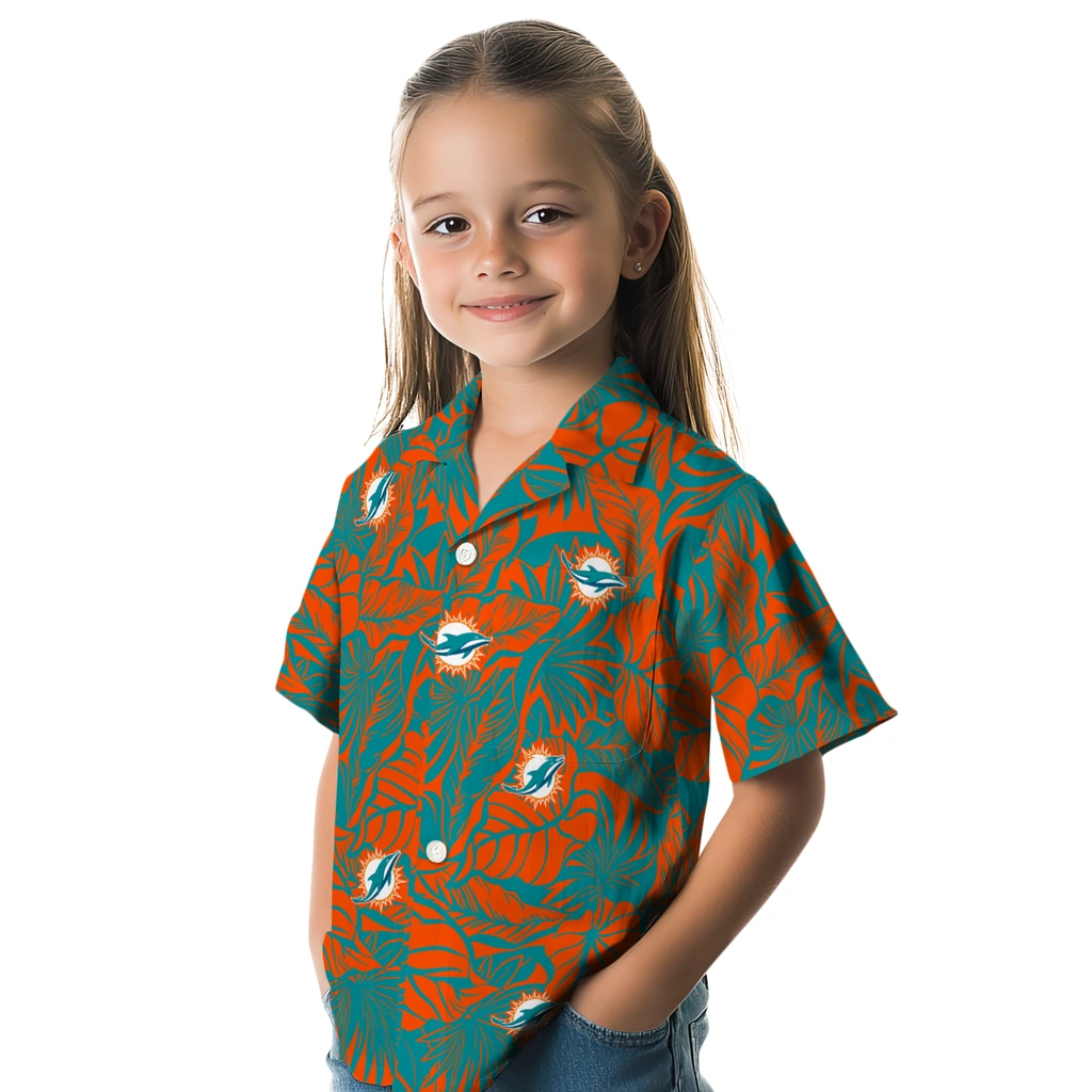 Miami Dolphins Hawaiian Shirt - Monstera Layer miami dolphins monstera layer aqua hawaiian shirts premium grade