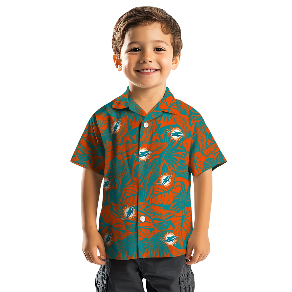 Miami Dolphins Hawaiian Shirt - Monstera Layer miami dolphins monstera layer aqua hawaiian shirts top rated