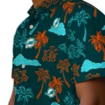 Miami Dolphins Hawaiian Shirt – Palm And Clouds