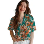 Miami Dolphins Hawaiian Shirt – Palm Leaves